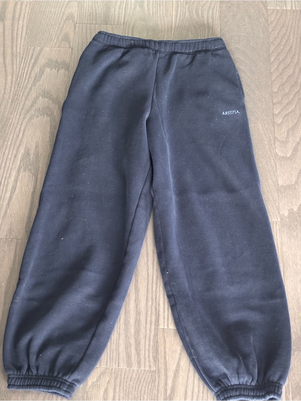 Aritzia Cozy Sweatfleece Mega Joggers in navy, size Small / Regular
